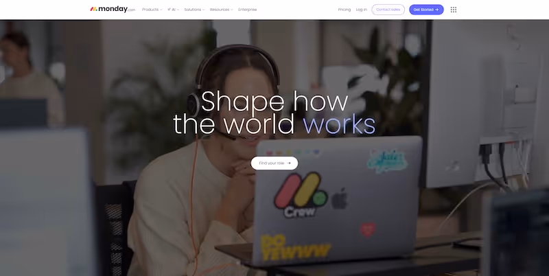 Screenshot of the official career page of Monday.com