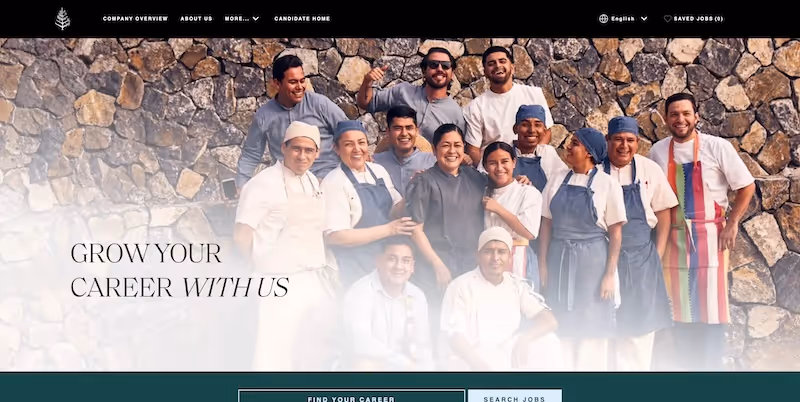 Screenshot of the official career page of Four Seasons Hotels and Resorts