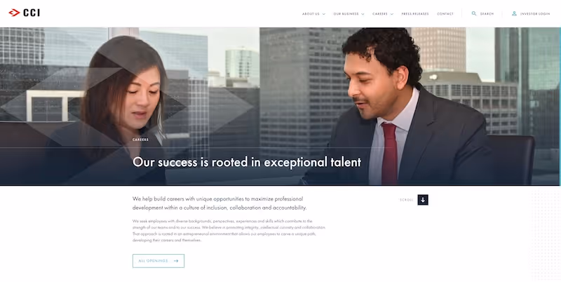 Screenshot of the official career page of Castleton Commodities International (CCI)