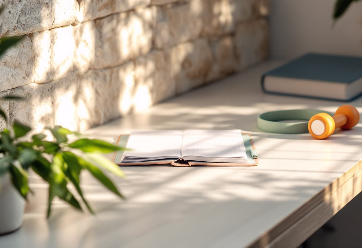 background image of office desk for a gym