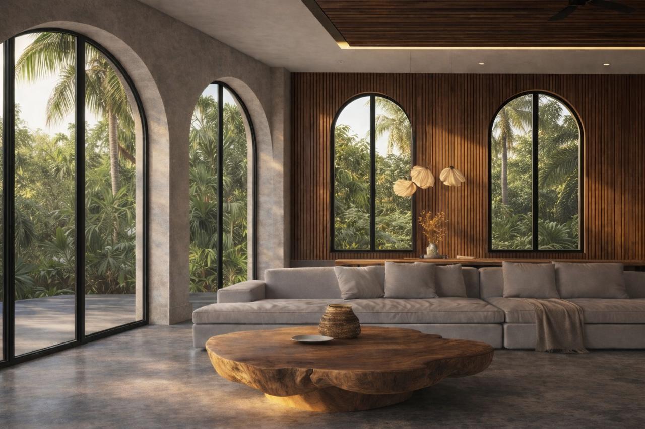 Young woman sleeping peacefully on her side in bed with grey sheets and soft lighting.