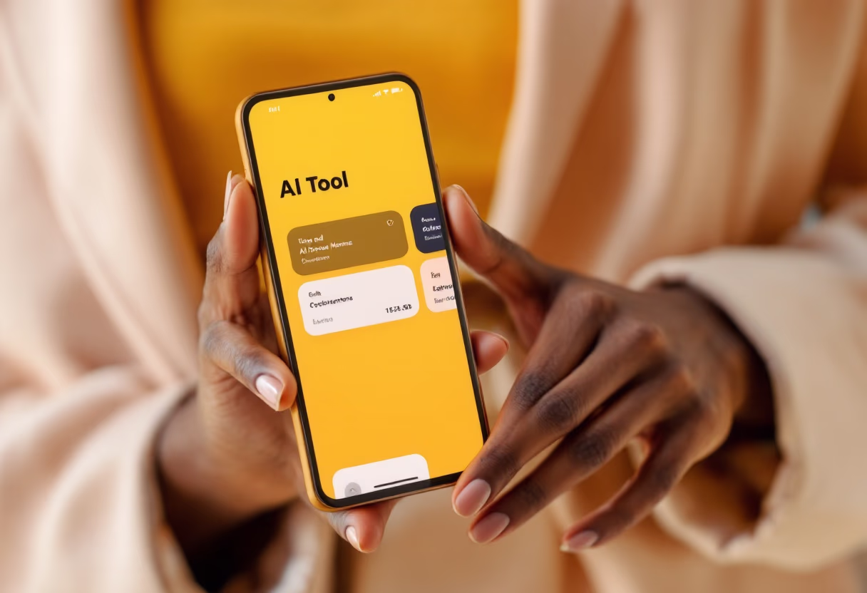 [interface] mobile device showcasing ai tool interface