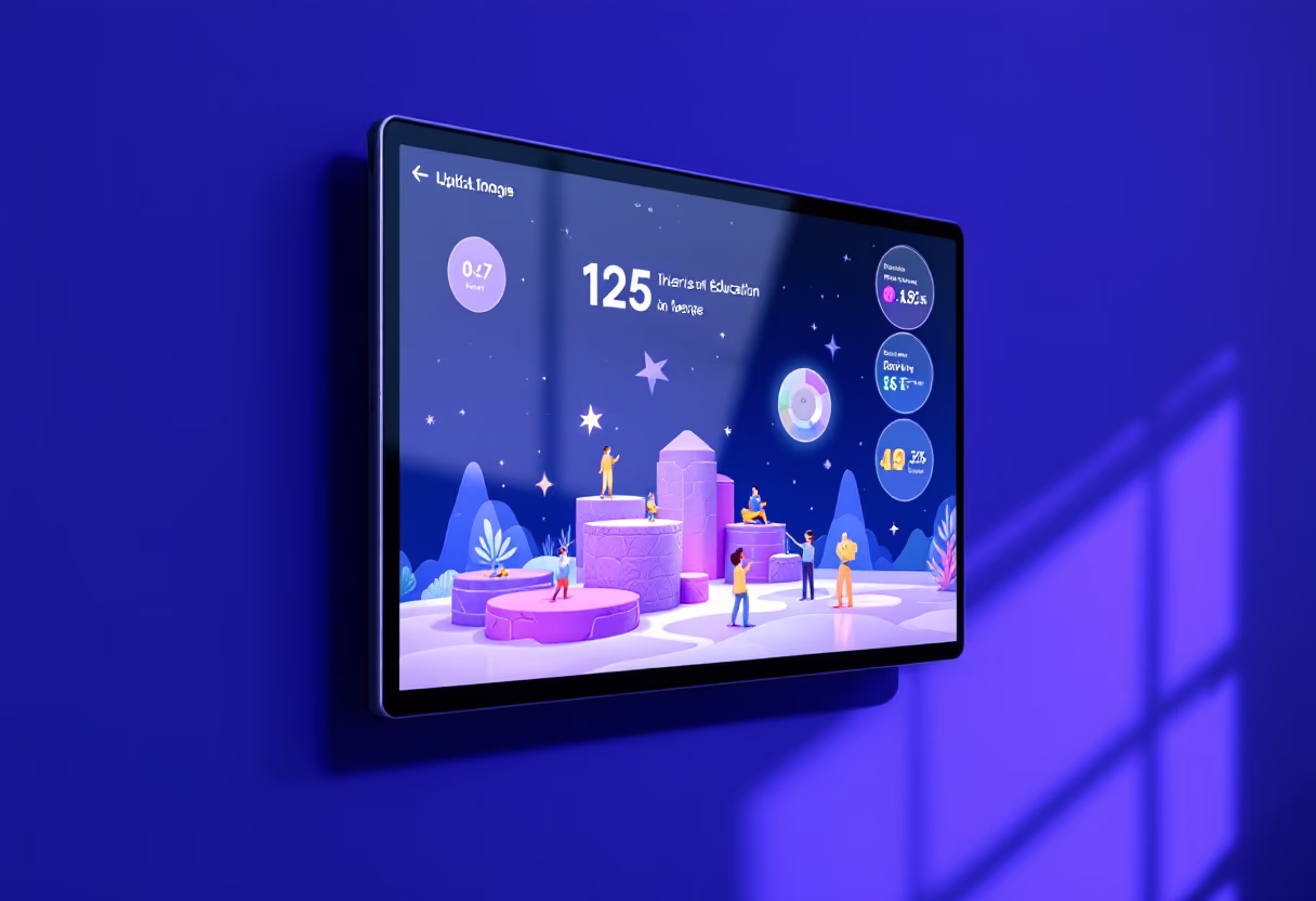 interactive educational tool on wall mount