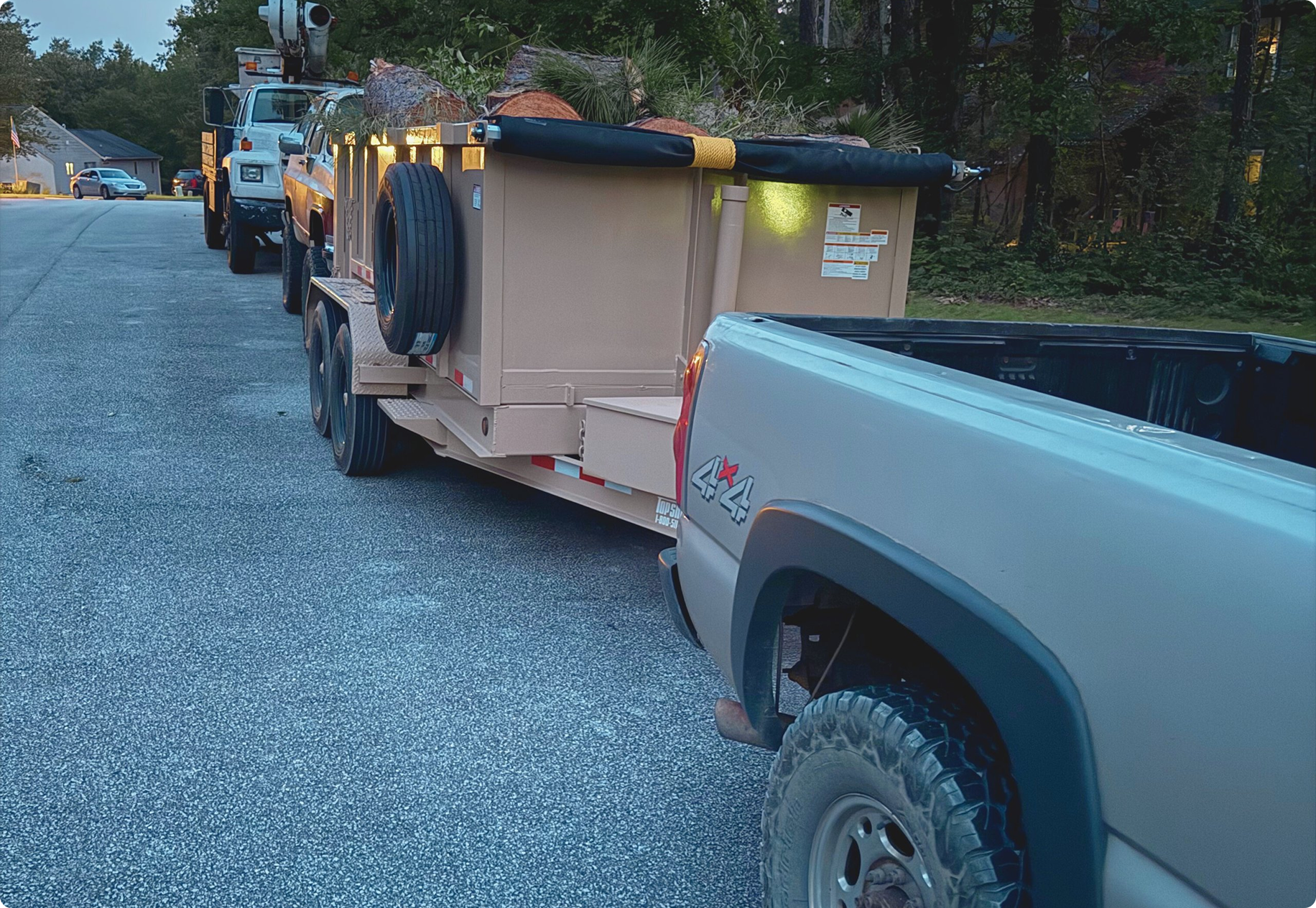 Professional landscaping service in progress