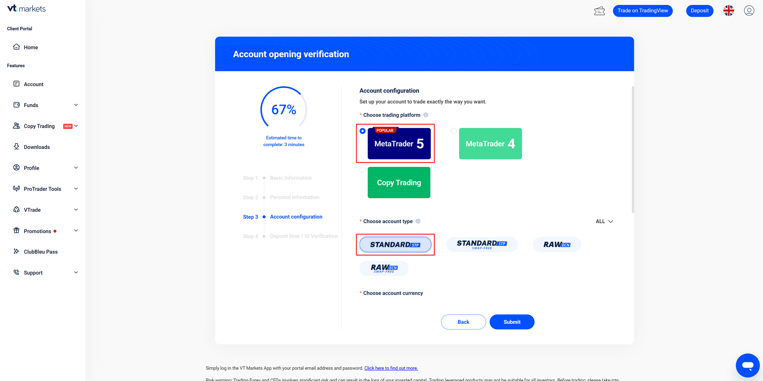 VT Markets create MT5