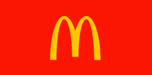 Yellow McDonald's golden arches logo on a red background.