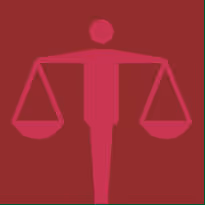 Icon of a person holding balanced scales representing justice or fairness.