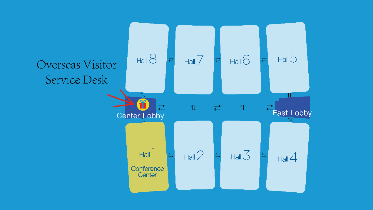 Overseas Visitors Service Desk location guide