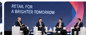 Industry leaders speaking on a panel concept image