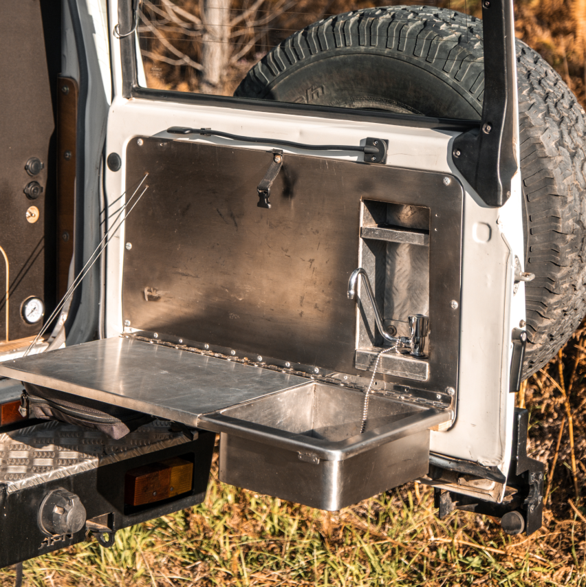 Tablette pliante & évier