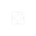 Instagram social media app icon in white on black background.