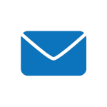 Blue envelope icon symbolizing email or message.