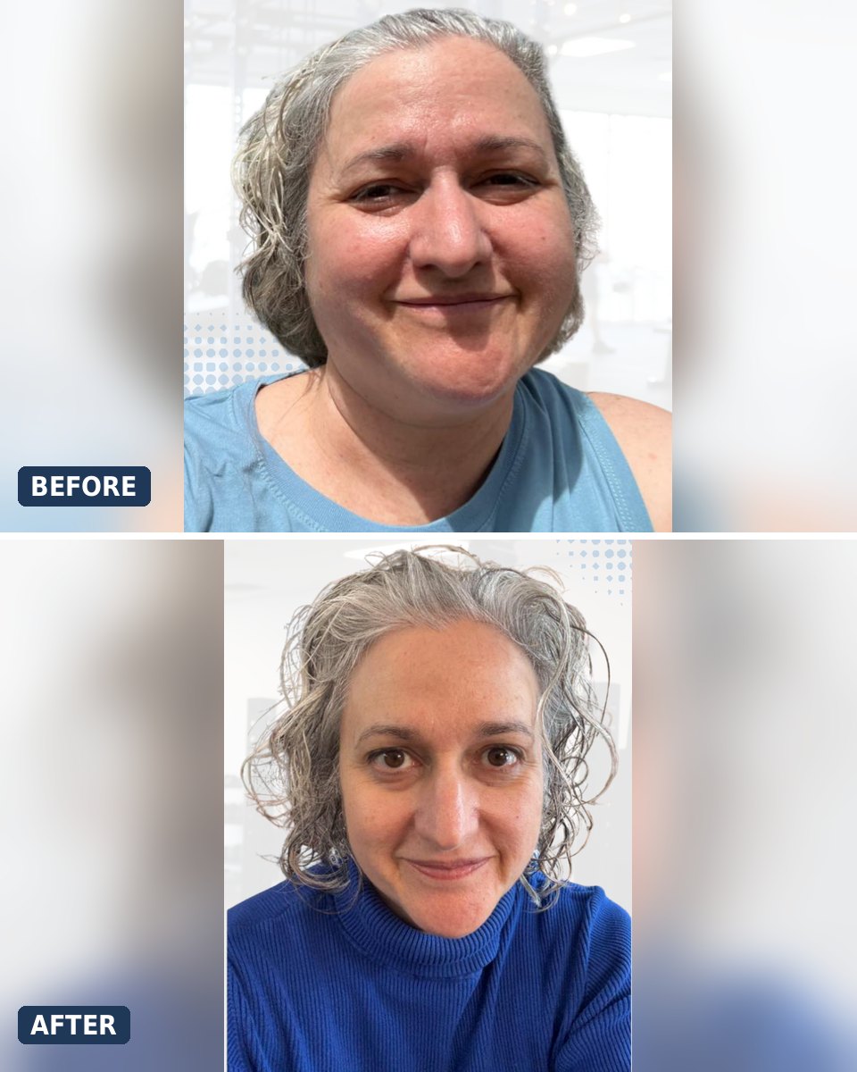 Deb before and after losing 46 pounds at Adamo Fitness