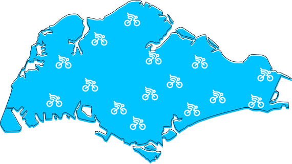 Map of Singapore: Bike Hero covers all of Singapore for its bike service repair