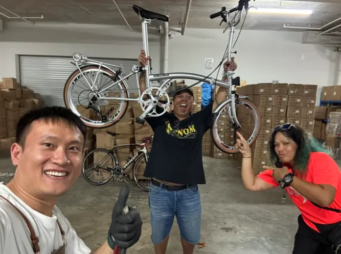 The Bike Hero team of mobile bicycle mechanics with their bikes in Singapore