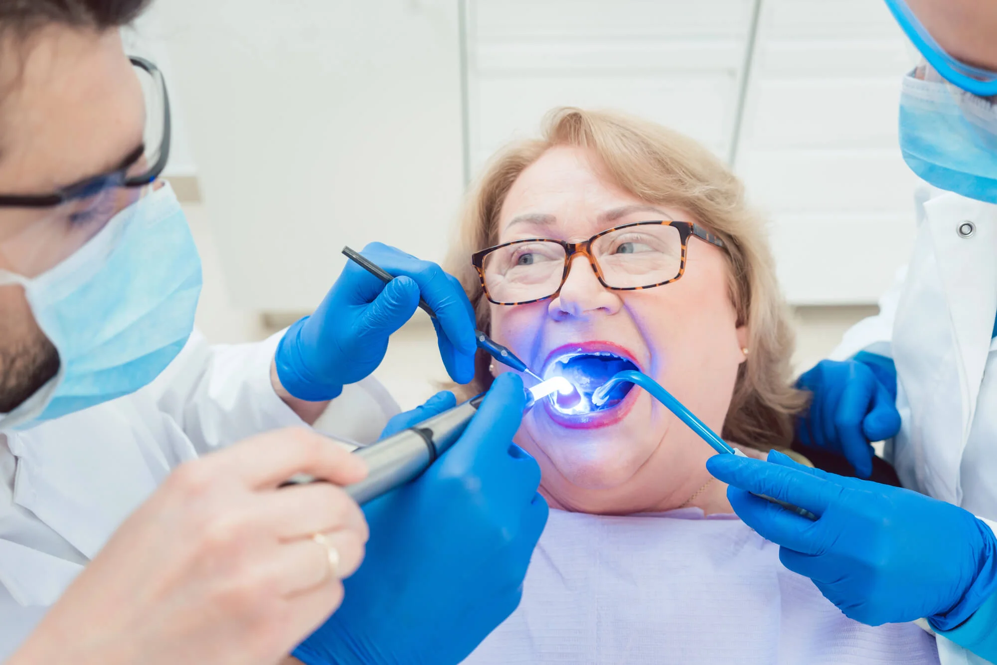 Dentist curing dental crowns in Springfield, PA