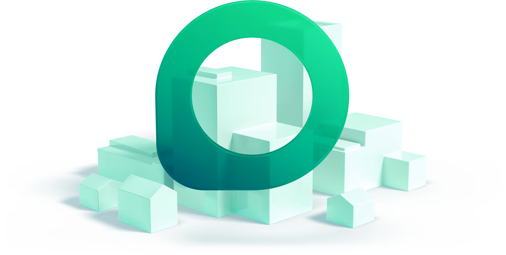 Das Ipex Symbol schwebt vor abstrakten weissen Gebäuden.