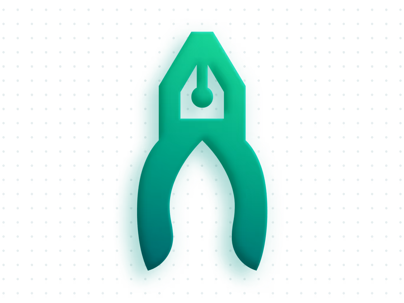 Grünes Symbol einer Zange auf Hintergrund mit Punktmuster.