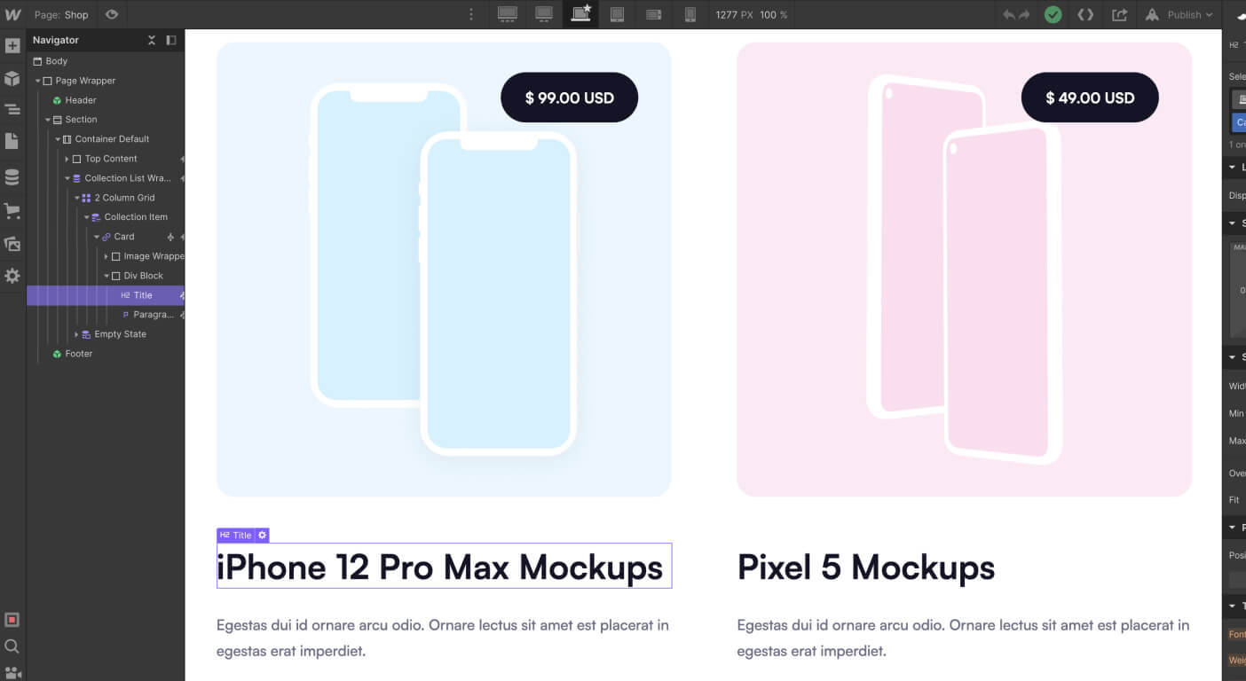 eCommerce Products - You X Webflow Template