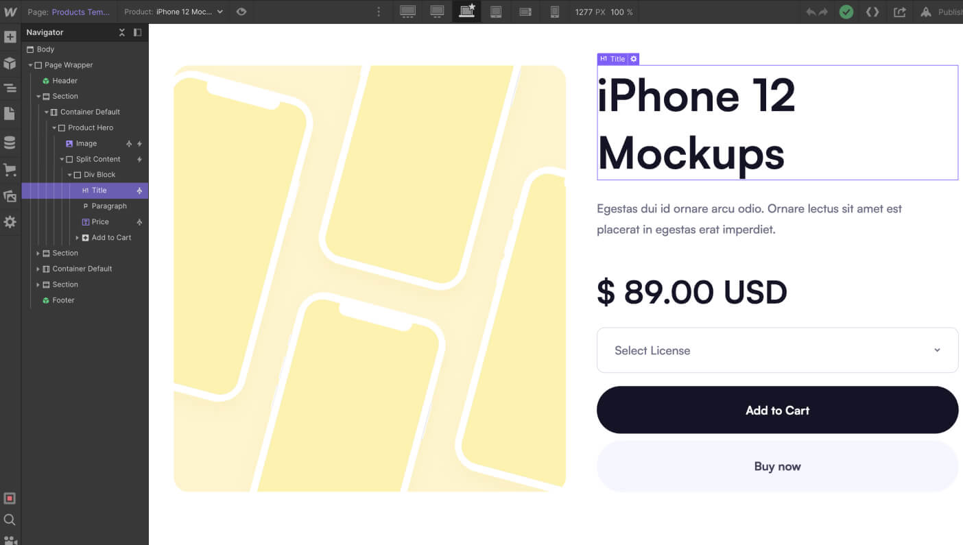 eCommerce Page - You X Webflow Template
