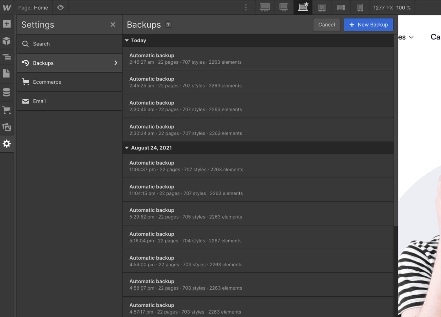Backups - You X Webflow Template