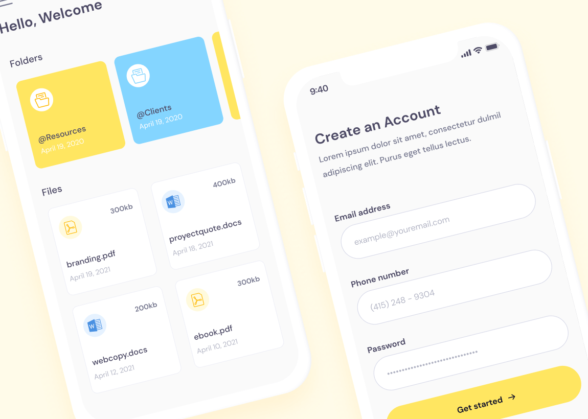 File Manager Mobile App Design
