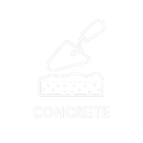 Icon showing concrete surfacing used for durable, long-lasting foundations, sidewalks, and commercial flatwork. Ideal for highlighting professional concrete installation and finishing services.
