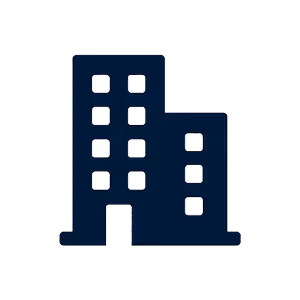 Icon of a commercial building representing commercial projects and services