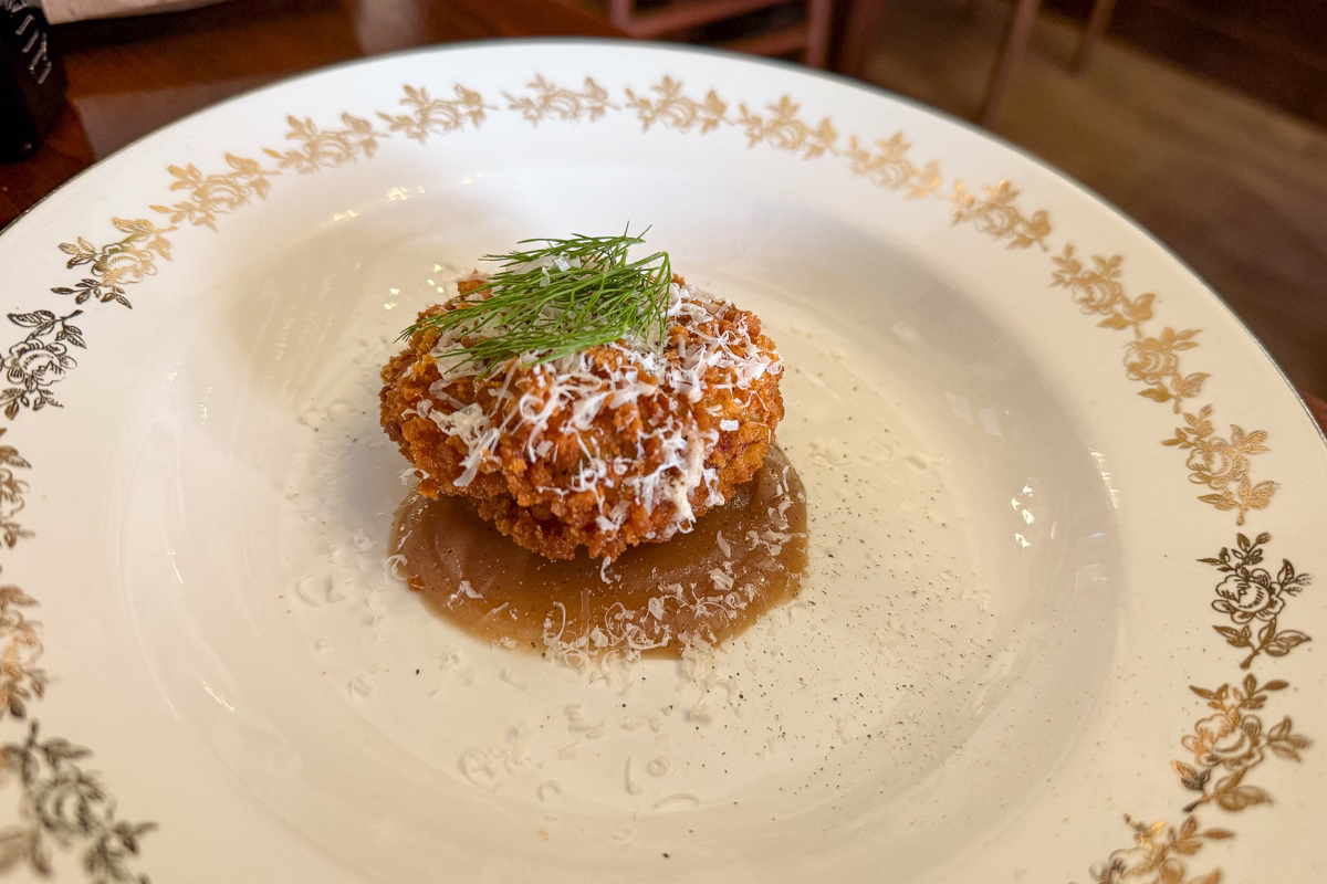 Fried starter at L'Osteria della Trippa in Rome, Italy