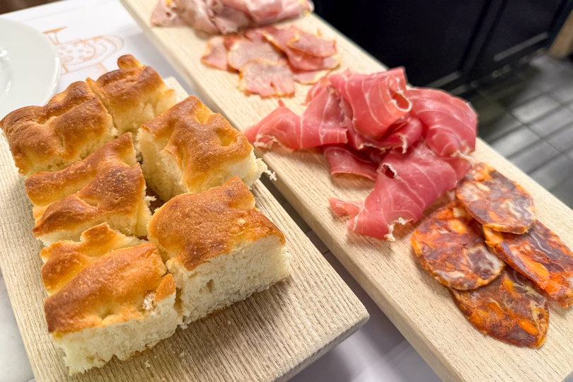 A variety of meats and cheeses at Ercoli 1928 in Rome, Italy