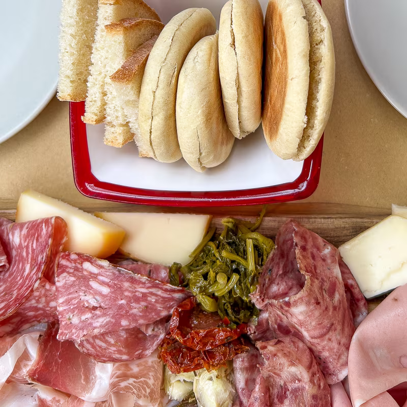 Local meats and cheeses with the bread of the region.