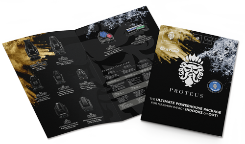Titelseite des Elation Proteus Series Katalogs