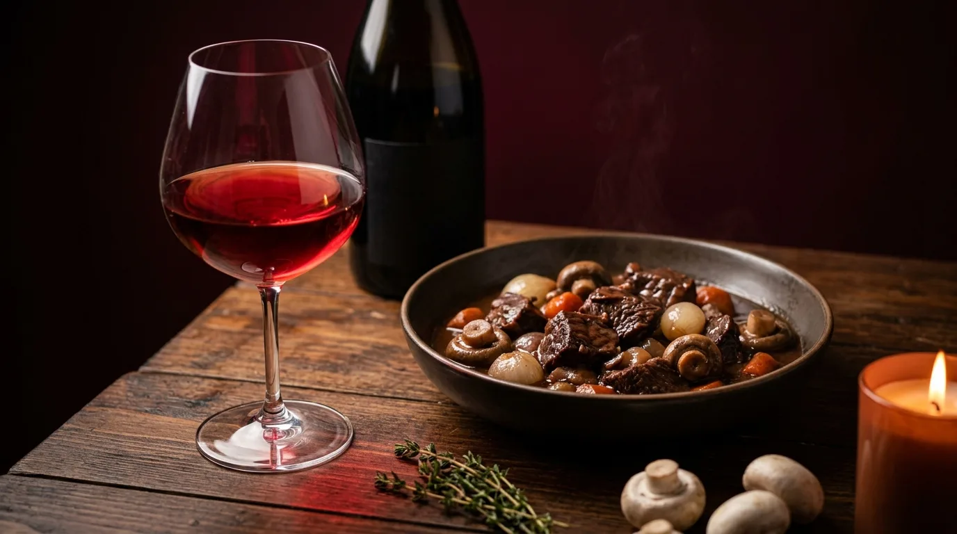 wine with beef bourguignon