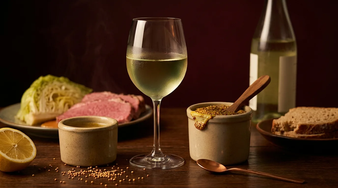white wine with corned beef
