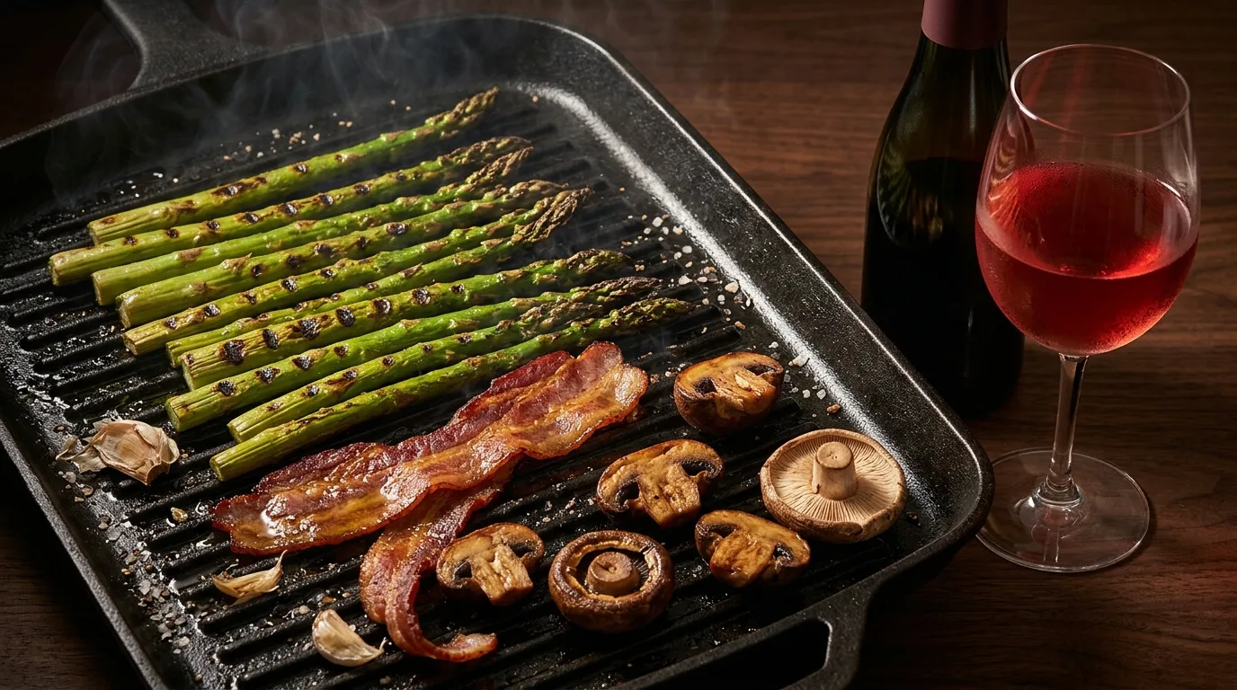 red wine with asparagus