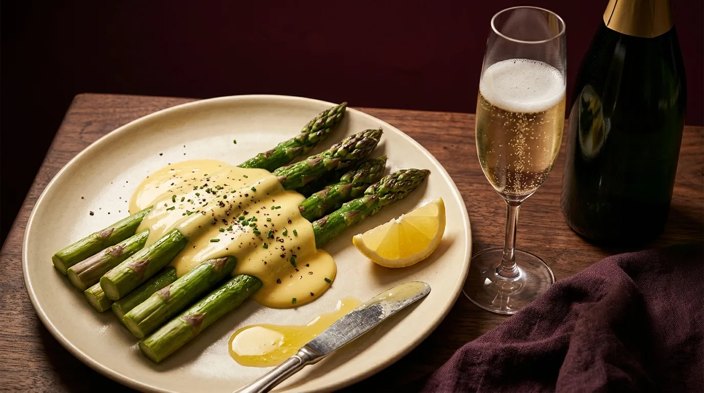 asparagus hollandaise wine