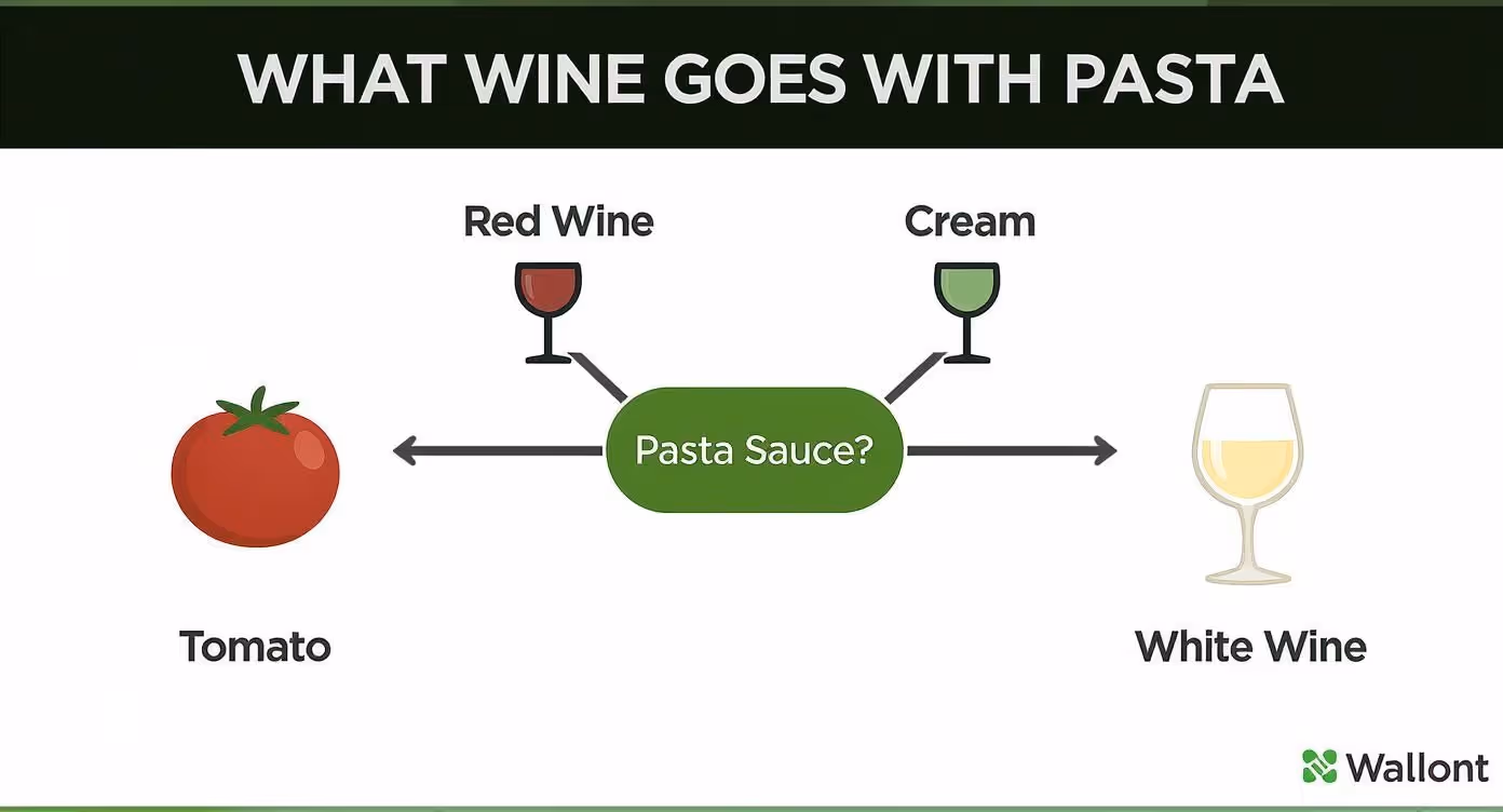 Infographic about what wine goes with pasta