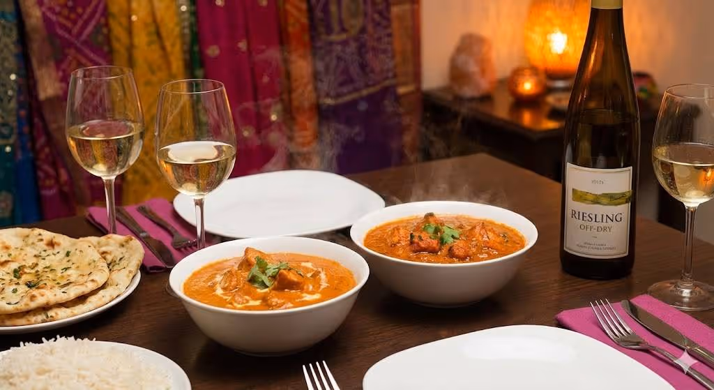 Best Wine for Butter Chicken and Tikka Masala, picks that work with cream, spice, and tomato