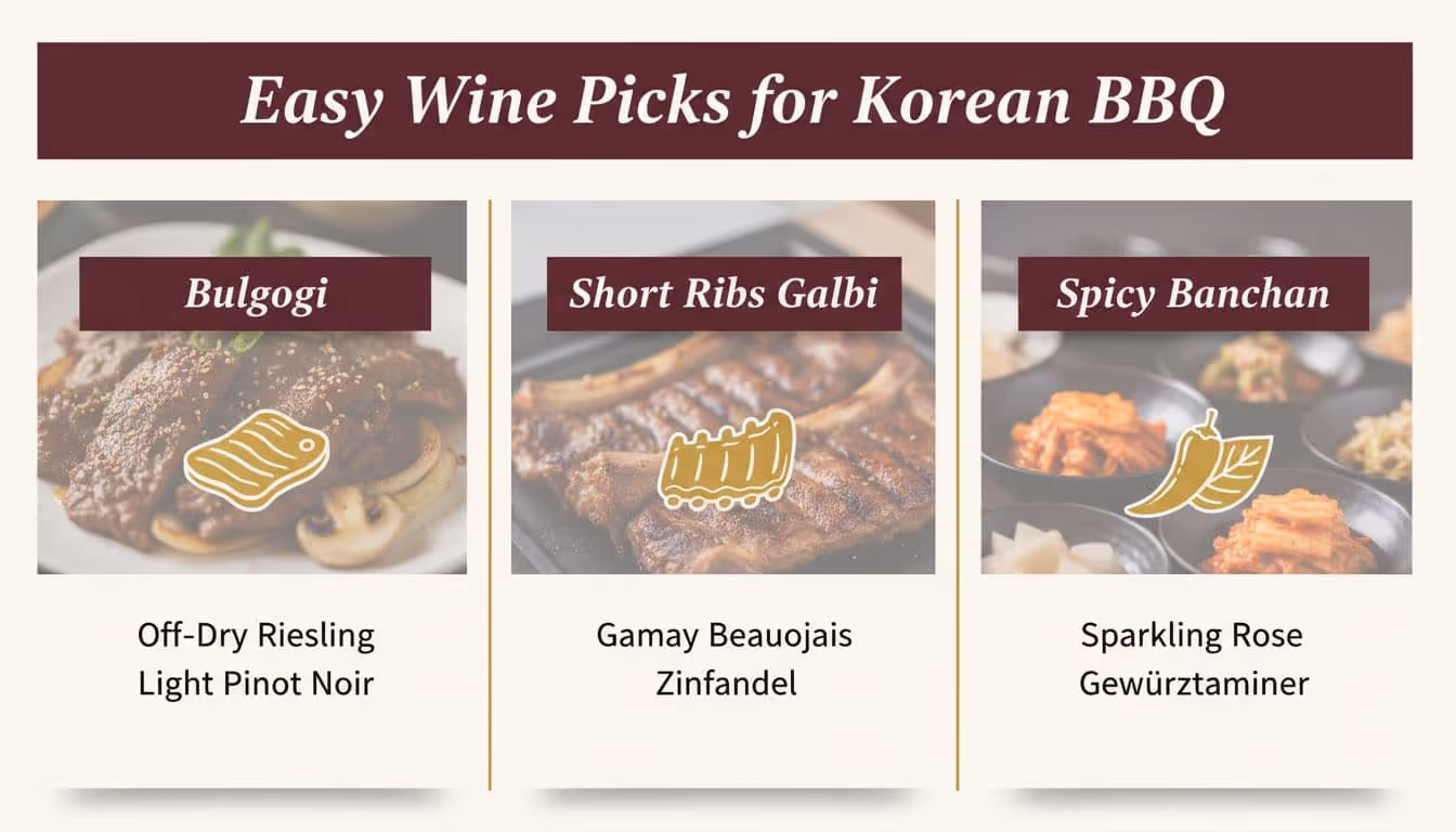 Infographic of easy wine picks for Korean BBQ
