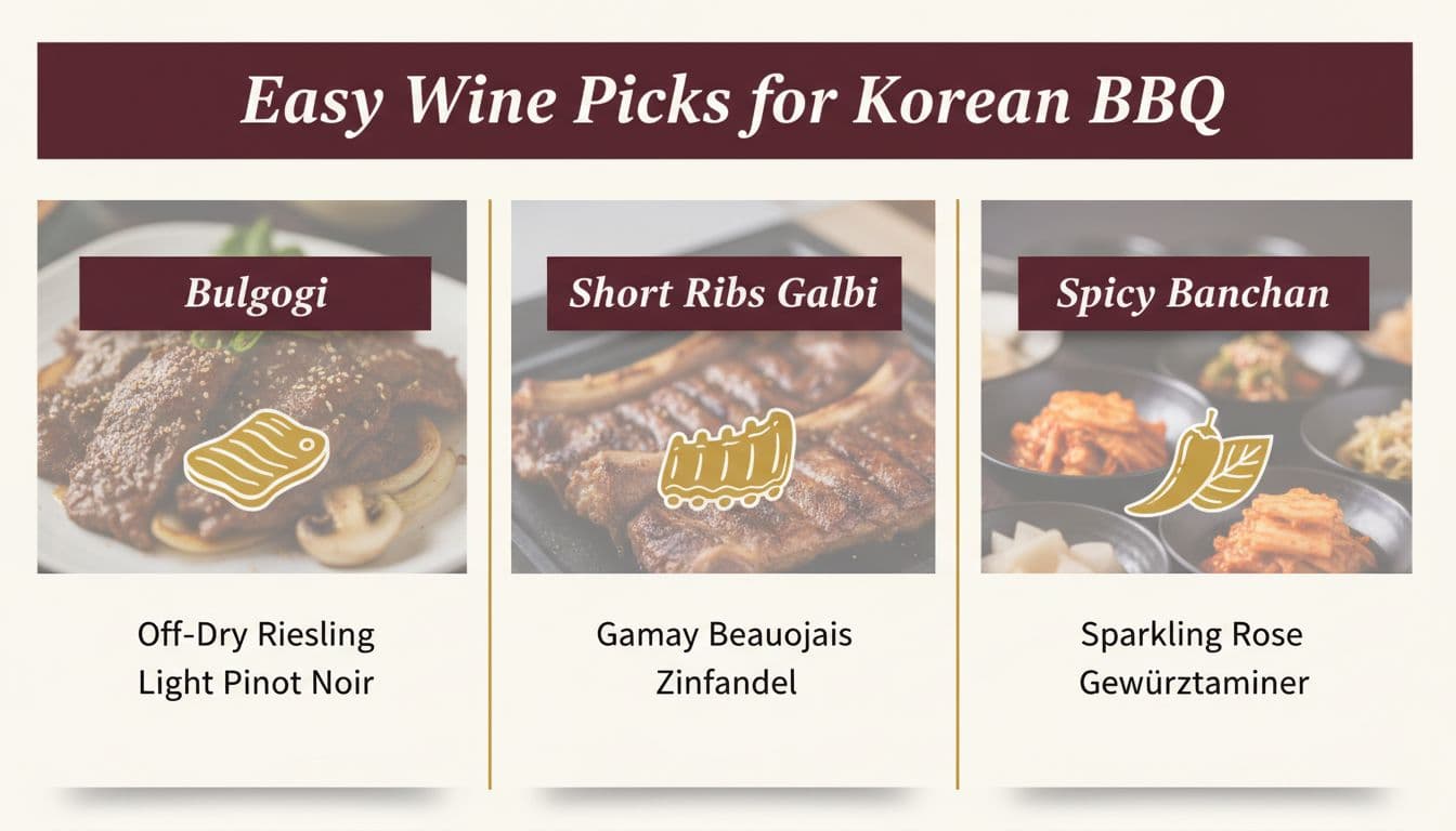 Infographic of easy wine picks for Korean BBQ