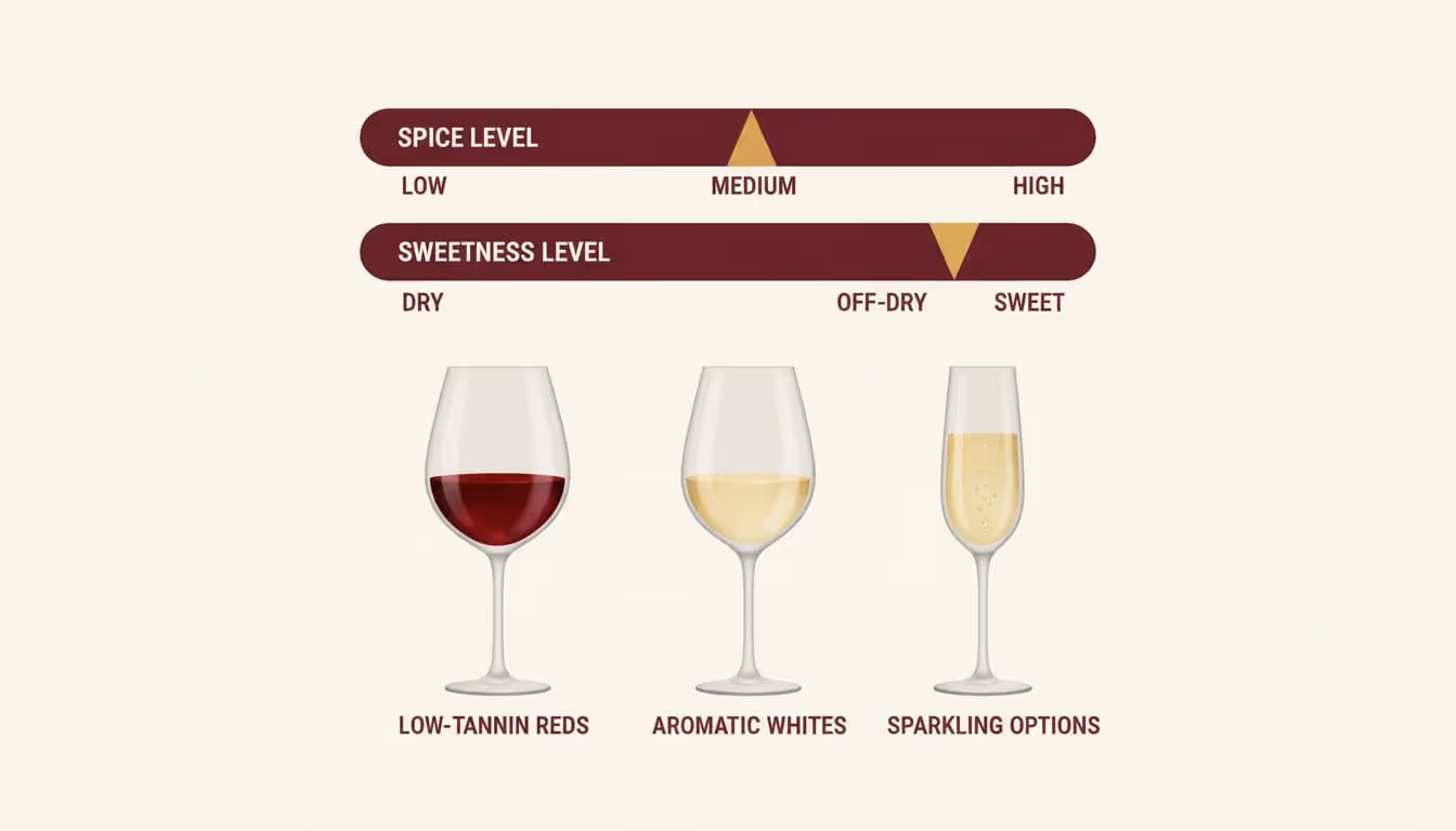 Spice and sweetness meter for choosing wine with Korean BBQ