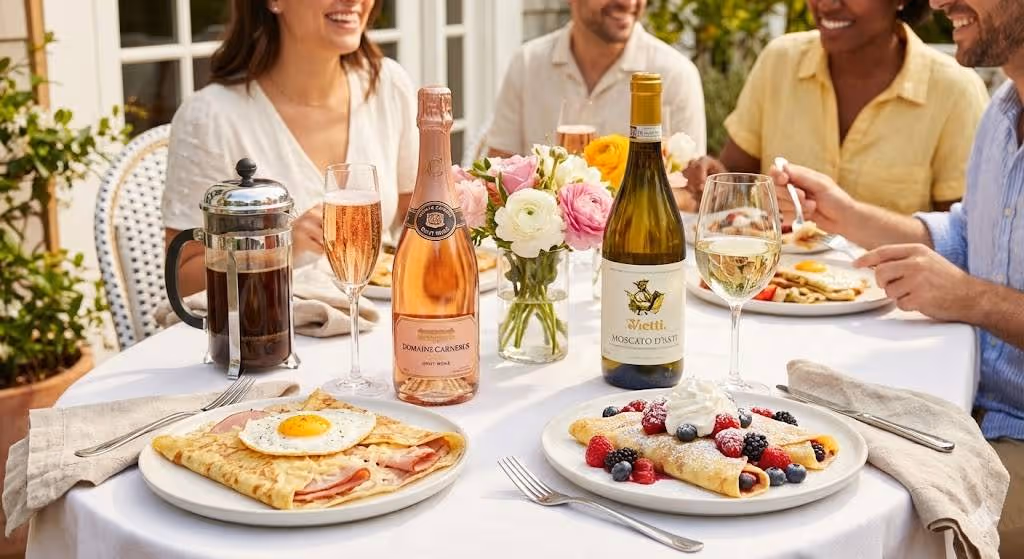 Best Wine for Brunch Crepes and Waffles with Fruit Compote