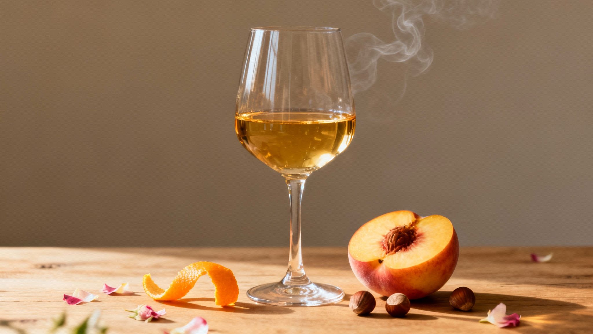 aromatic Italian white wine with peach and hazelnut