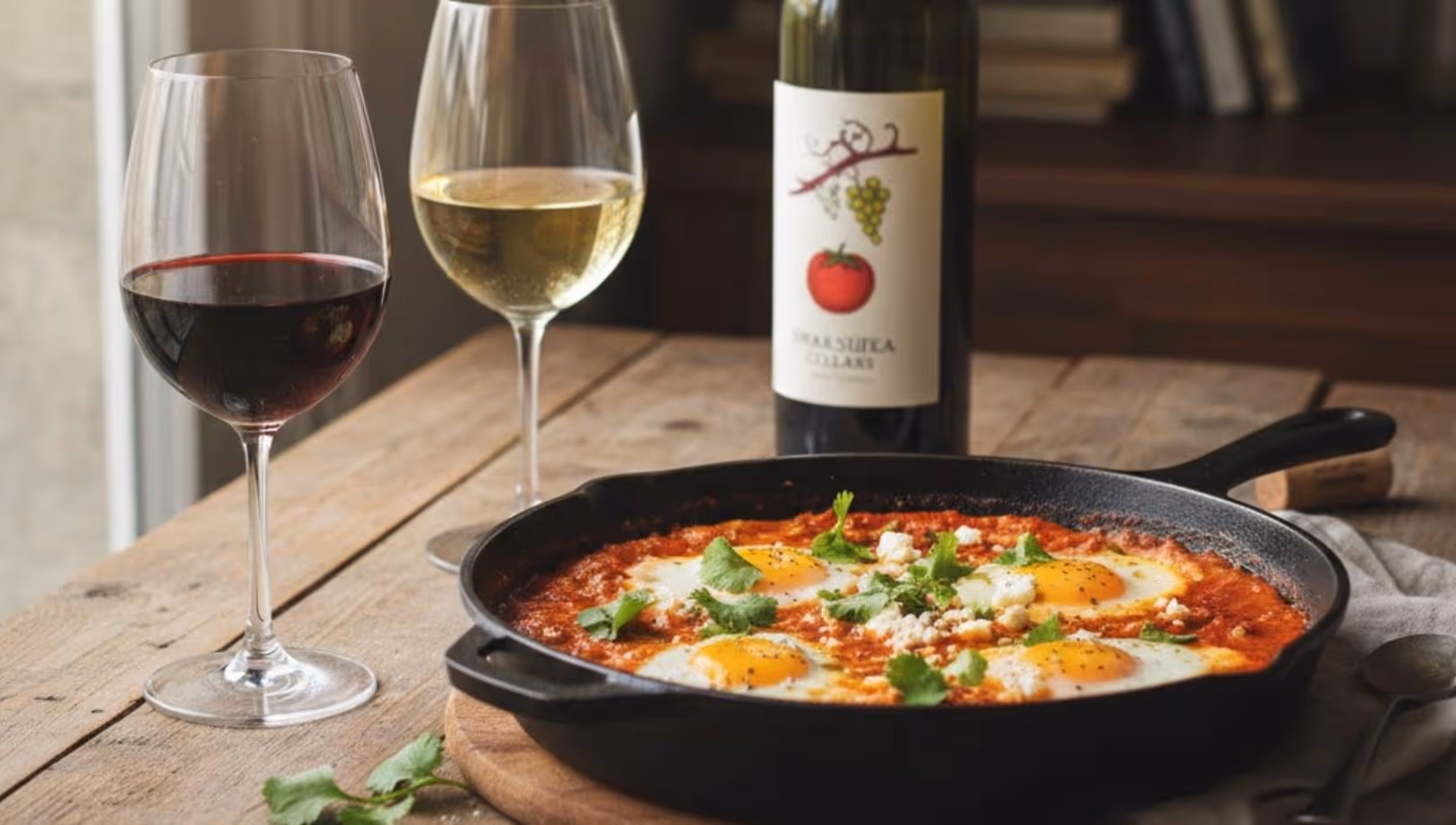 Best Wine for Shakshuka and Tomato-Based Egg Dishes (mild, spicy harissa, feta-friendly picks)