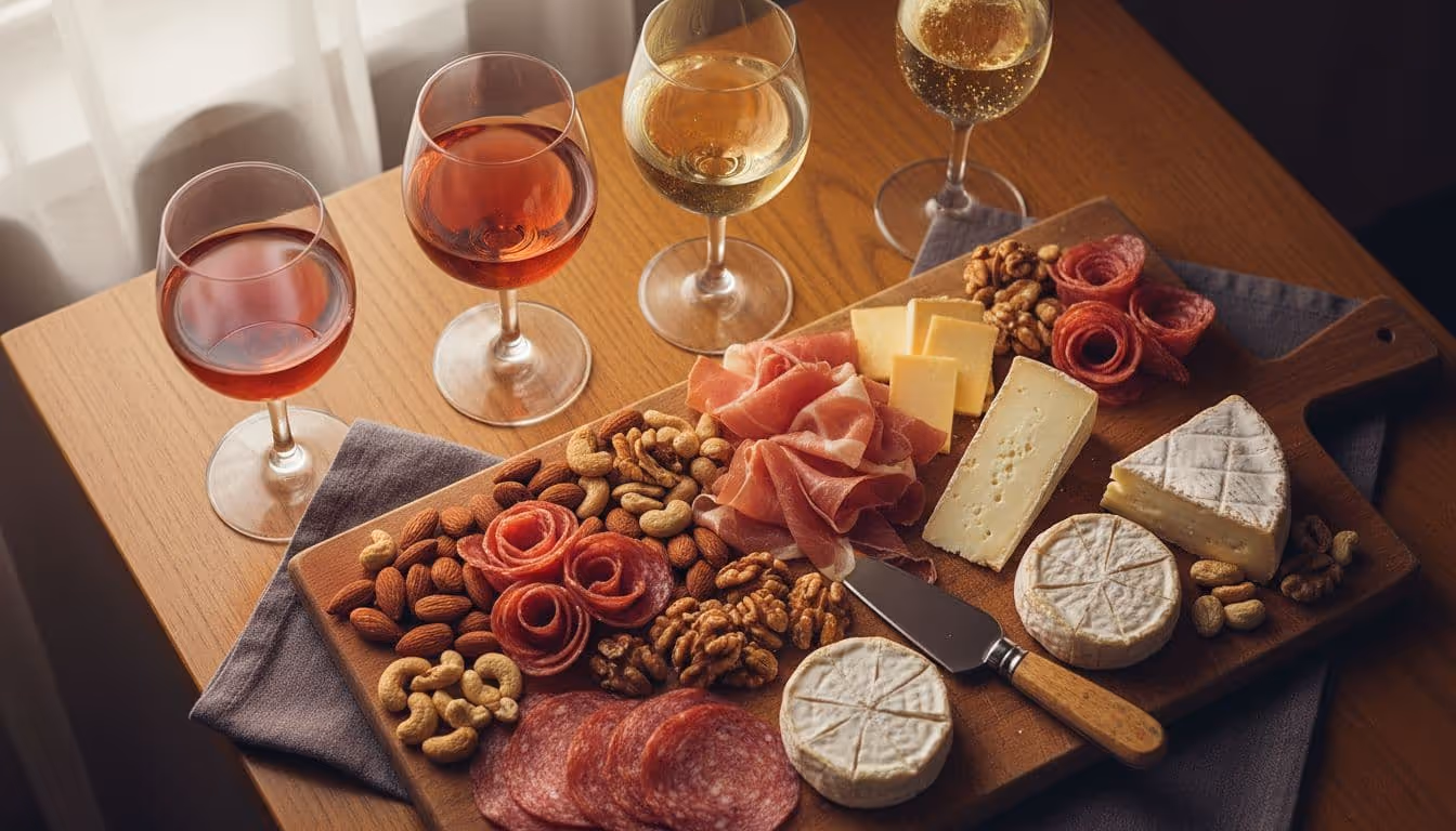 Best Wine for Charcuterie Boards With Salami Prosciutto and Nuts