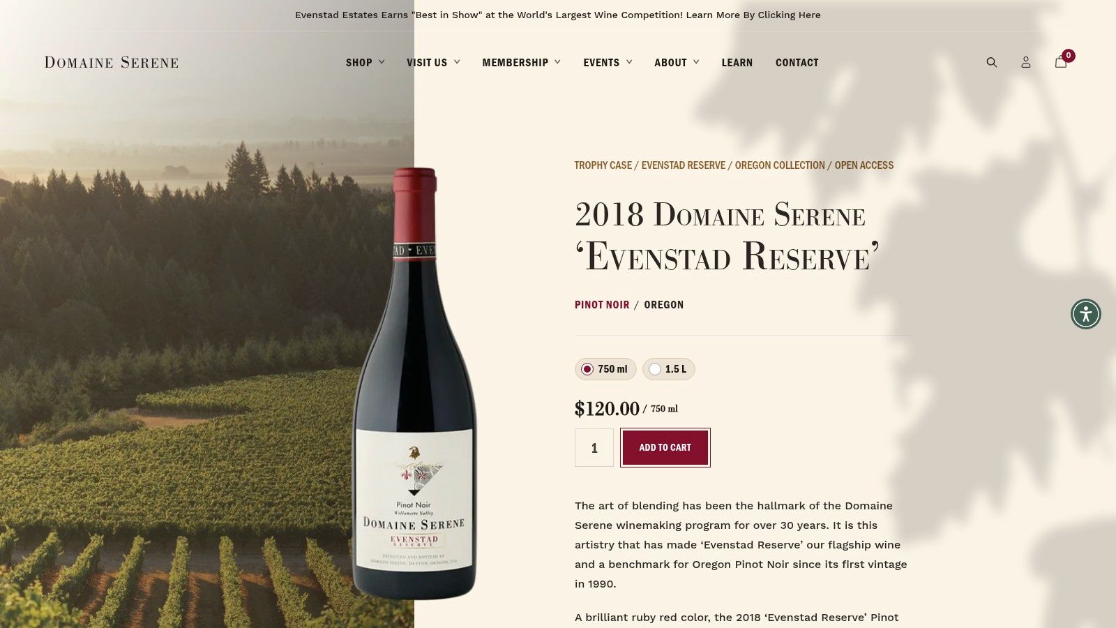 For a Discerning Palate: Domaine Serene 'Evenstad Reserve' Pinot Noir