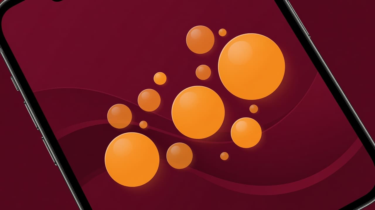 A sleek smartphone screen displays an elegant grid of curated wine selections in shades of deep burgundy and metallic gold. The minimalist layout focuses on bottle silhouettes against a clean background.