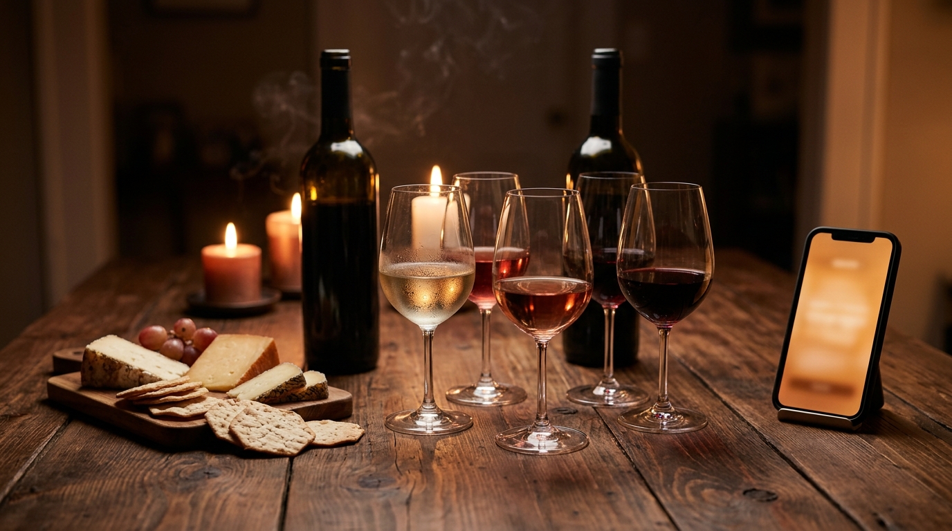 wine tasting at home with an app