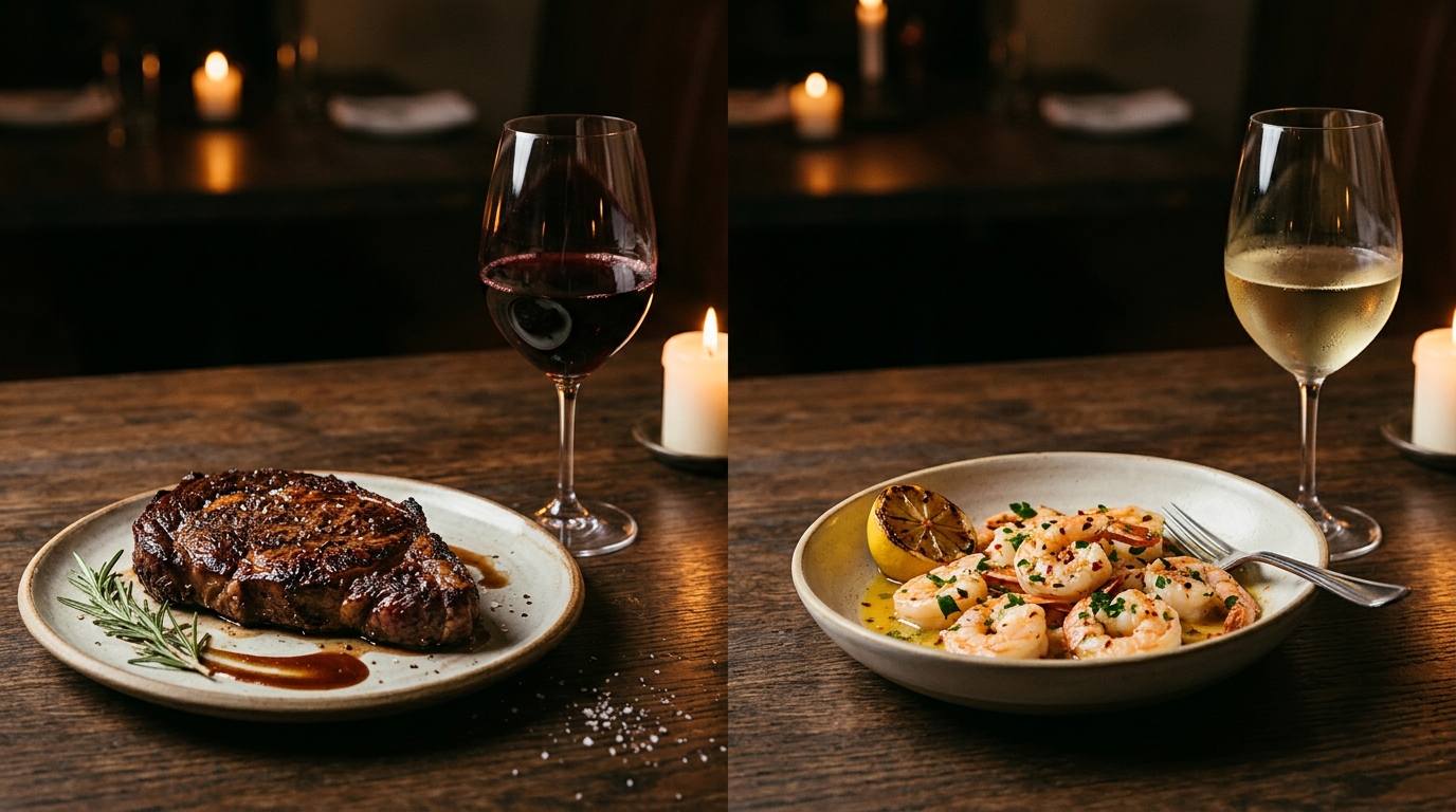 red wine vs white wine food pairing