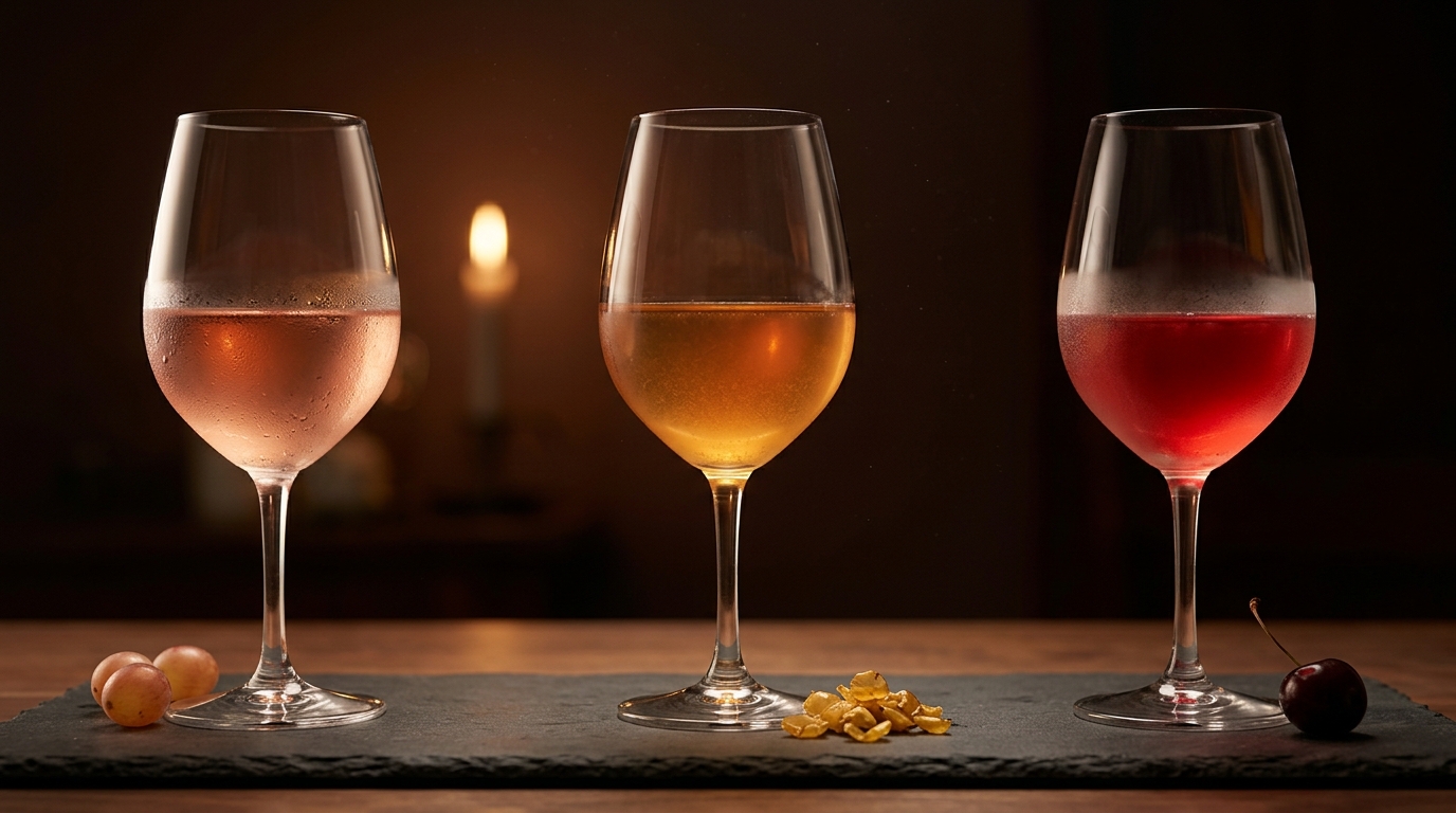 rosé orange wine and chilled reds